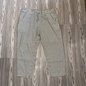 Women's XL Linen Blend Lose Striped Pants With Drawstring!